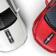 Audi A2 Markalı Logolu Kaput Şerit Sticker Lüks Model