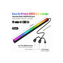 Kasa İçi Kristal Argb Işık Çubuğu Siyah