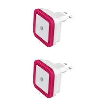 Ct-9500 Led Gece Lambası Fotoselli Led Otomatik Yanan 2 Adet(524563240) Pembe
