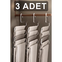 3 Adet 5 Katlı Metal Pantolon Ve Şal Askısı Dolap İçi Eşarp Askısı Çoklu Askılık Metal Inox Tr Diğer