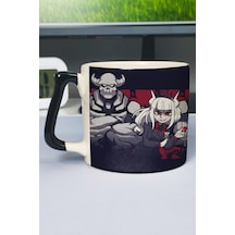 Helltaker Baskılı Seramik Lüks Kupa 1 Adet Özel Siyah Kulp Dalga Kulp V3d Çok Renkli