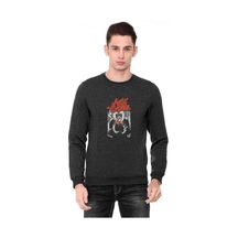 Monkeys Metal Rock Muzik Baskılı Füme Antrasit Erkek Örme Sweat
