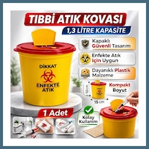 Agc Uygun Sepet Atık Kovası 1,3 Litre 1 Adet Kapaklı Atık Kutusu Enfekte Atık Kovası Agc