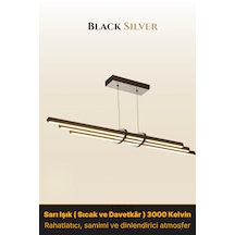 Cosmo Silver Downlight Sarkıt Aşağı Yönlü Modern Led Linear Avize Sarı Işık