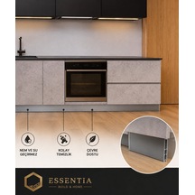 Tesay Pvc Baza Profili 12 Cm Metalik Gri 120 Cm Mutfak Dolabı Süpürgelik Profili