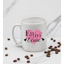 En İyi Anne Kalp Tasarım Kupa Anneye Hediye Kupa Bardak Mug T3
