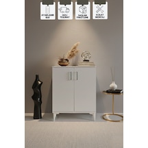 Çok Amaçlı Dolap 2 Kapaklı Banyo, Mutfak, Kiler, Beyaz Beyaz
