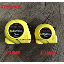 Starline Çelik Şerit Metre 5 Metre 25 MM 3 Metre Ölçüm Metresi