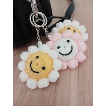 Örgü Amigurumi Papatya Anahtarlık