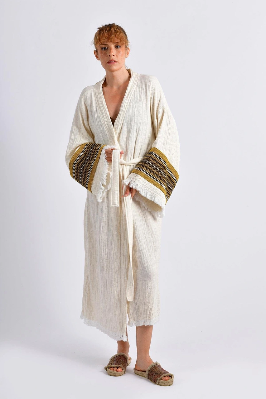 Brandsmithshop Natural Symbol Nomad Kimono- Altın Ton Çok Renkli