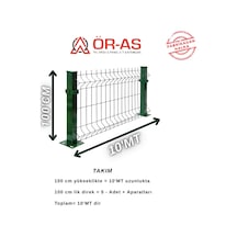 100'lük Panel Takım - 10 Mt + 1 Direk Avantaj Paket Yeşil Renk