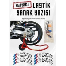 Lastik Yanak Yazısı M Power Beyaz 3d + Yapışkan - Lnsmoto