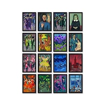 Ernst Ludwig Kirchner Tabloları 16'lı Sticker Seti Laptop Defter Etiketi Çok Renkli