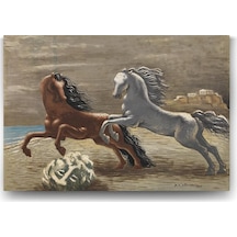 Giorgio De Chirico - Cavalli İn Riva Al Mare Tablosu - 140x100cm