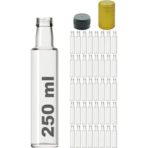 Afracam Dorika Şeffaf 250 ML Cam Şişe Kapak Kapüşon 40 Adet