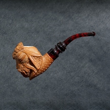 Yunar Tuğra 9mm. Filtreli Akrilik Saplı Lületaşı Pipo 10331m