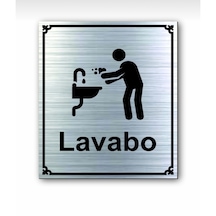 Lavabo Kapı Uyarı - Yönlendirme Levhası Gümüş Tabela (536862600)