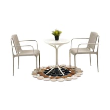 Home Nes Kollu Bistro Masa Takımı - Krem - 55x55x70 Cm