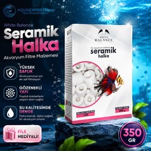 White Balance Seramik Halka - Akvaryum Filtre Malzemesi - Yüksek Saflık - File Hediyeli - 350 Gr