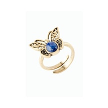 Kelebek - 741 - Doğaltaşlı Otantik - Nazblsmm - Yüzük Lapis Bronz