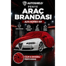 Alfa Romeo 159 Penye Araç Brandası Kumaş Garaj Brandası Oto Koruma Örtüsü Kırmızı