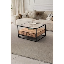 1640 Montana Diş Budak Orta Sehpa Modern Ahşap Tasarım, 84x70x50 Cm Çok Renkli