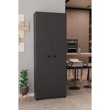 150 Cm 2 Kapaklı 5 Raflı Çok Amaçlı Mutfak Dolabı Kiler Düzenleyici Organizer Ve Erzak Dolabı Antrasit