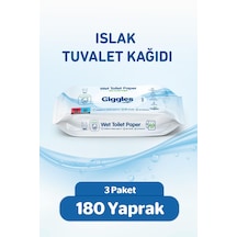 Giggles Islak Tuvalet Kağıdı Suda Çözünen Tuvalete Klozete Atılabilir Mendil 3 Paket 180 Adet