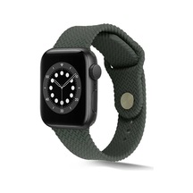 Ekılıf - Apple Uyumlu  Watch 44mm - Kordon Silikon Kordon Krd-37 - Koyu Yeşil
