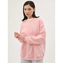 Modıs Oversize Baskılı Sweatshirt İçi Polar Olmayan 431045267 Pembe