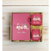 Bk Gift Kişiye Özel İsimli Dtf Anne Temalı Leylak Defter & Kahve Fincanı & Mum Hediye Seti-1, Anneye Hediye, Anneler Günü Hediyesi Kobitmeyencom30777