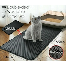 Mufunye Büyük Kedi Kumu Matı - Su Geçirmez, Kaymaz Ve Kolay Temizlenebilir Eva Tasarım