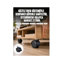 Sehpa Ve Restoran Arabası İçin Kilitli Ayak 4 Lü Siyah Siyah