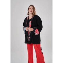 Mizalle Desen Garnili Kimono Siyah