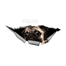Pug Pet Komik Araba Sticker Kişiselleştirilmiş