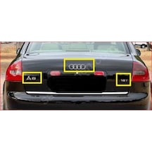 Audi A6 Ve 1.8 T Krom Bagaj Yazısı Ve Bagaj Arması Seti 3'lü Paket
