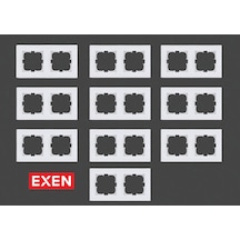 Exen Karell Beyaz İkili Çerçeve+10 Adet
