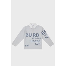 Burberry Çocuk Polo Yaka Sweat 8047547 Sterlıng Grey Gri Gri Burberry Çocuk Polo Yaka Sweat 8047547 Sterlıng Grey Gri Gri