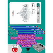 Kara Kalem Çizim Seti 30x40 Cm A3 50 Gr Defter 30 Sayfa Aydınger Defteri Hb-2b-3b-5b-6b Kalem Herboy Çok Renkli