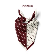 İkilem Puantiye Desen Mürdüm 70 70cm Bandana/fular Çok Renkli