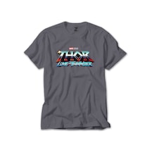 Thor Love And Thunder Logo Blue Gri Tişört Gri