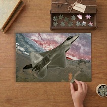 F-22 Uçak Tasarımı 240 Parça Ahşap Puzzle Ahşap Kutuda Mpy20336