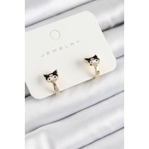 Pirinç Kuromi Model Gold Renk Çocuk Küpe Renkli