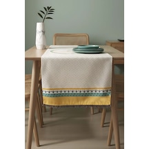Safran Luxe Keten Runner 45x140 Cm Çok Renkli