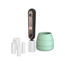 Hfambition Siyah 3 Seviyeli Usb-c Şarjlı Elektrikli Makyaj Fırçası Temizleyici - 800mah Pil Ve 5 Adet Fırça Kapağı