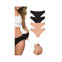 4 Adet Kadın Dikişsiz Lazer Kesim Esnek İz Yapmayan Külot S2 Mudanis Beden: L-xl Standart