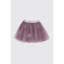 Panço Kız Bebek Pul Nakışlı Mor Tütü Etek 2521GB13010