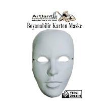 Maske Boyama 1 Adet Boyanabilir Karton Maske Lastikli İnsan Yüzü Suratı Yerli Üretim Okul Sınıf Etkinlikleri Hobi
