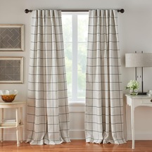 Elrene Home Fashions Pencere Paneli Kareli Karartmalı Pencere Perdesi Panelleri/oturma Odası, Yatak Odası, Yemek Odası, Siyah, 132 Cm X 241 Cm 1