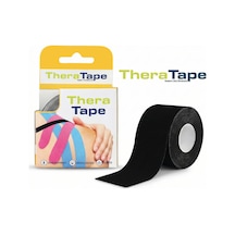 Thera Tape Kinesio Sporcu  Bandı Yüz & Vücut Uyumlu Kinezyo Bant Siyah 5 CM x 5 M